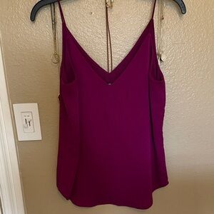 Express V-Neck Slim-Strap Camisole in Deep Magenta